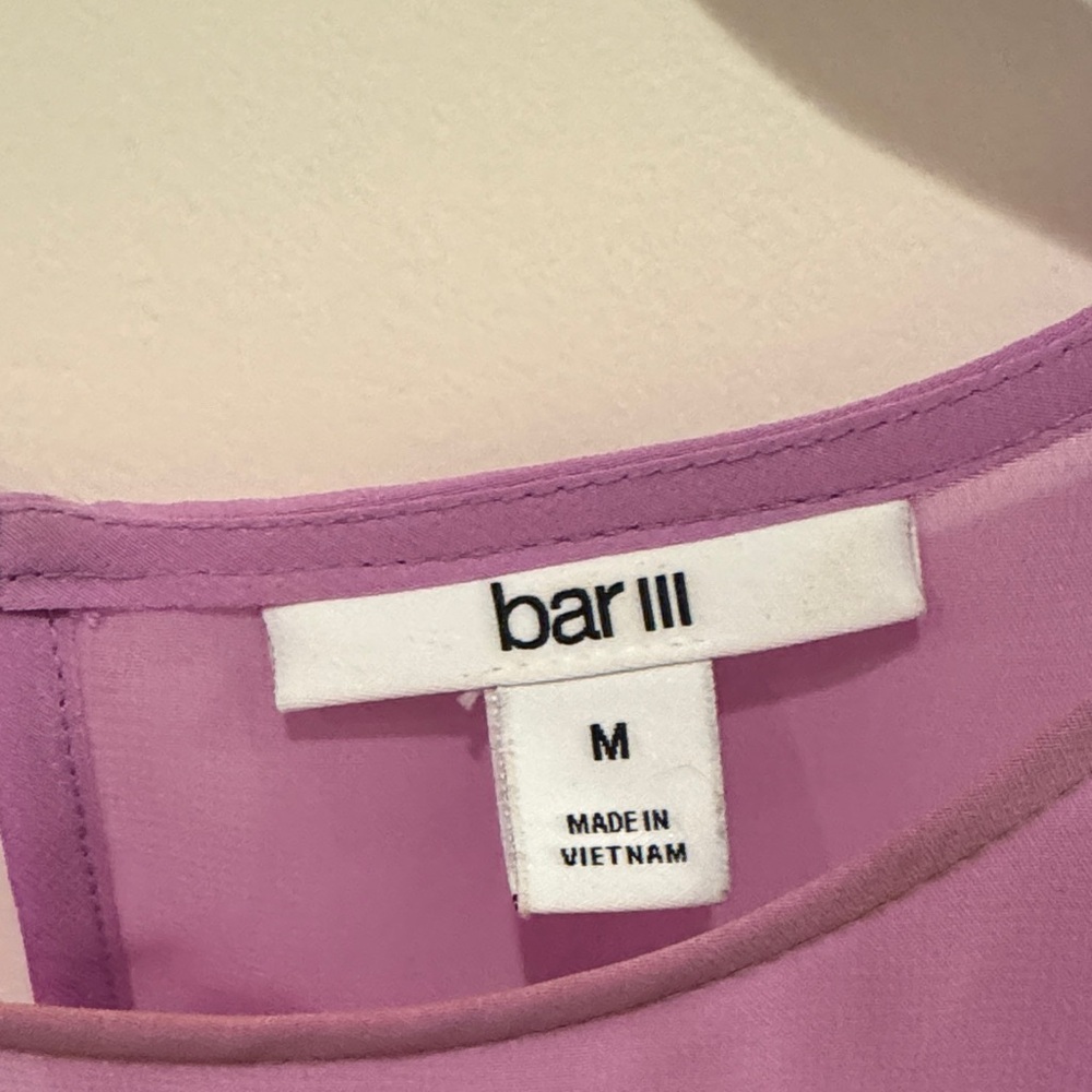 Bar III Lavender Blouse with Smocked Waist - Picture 2 of 3